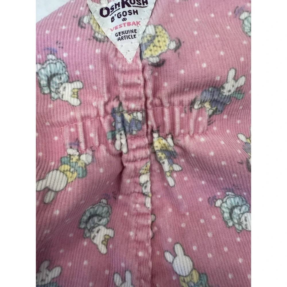 Vintage 90s OshKosh B'gosh Pink Bunny Corduroy Overalls - Size 2T - Made in USA